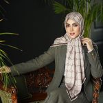 روسری ابریشم مجلسی توییل مدل وی نسکافه ای