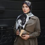 روسری ابریشم مجلسی توییل مدل نازلی