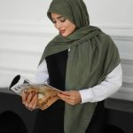 روسری نخی مدل ثنا سبز