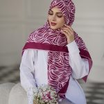 روسری نخی مدل پریسان آلبالویی