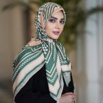 روری ابریشم مجلسی توییل مدل فندی سبز