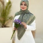 روسری نخی مدل پریسان سبز