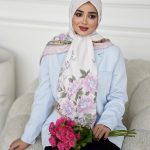 روسری ابریشم مجلسی توییل مدل مهرسا یاسی