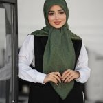 روسری نخی مدل نیلا سبز