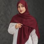 روسری نخی مدل نیلا زرشکی