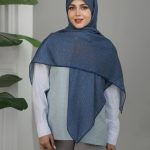 روسری نخی مدل نیلا آبی