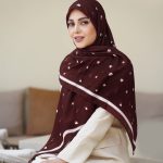 روسری نخی مدل لاله عنابی