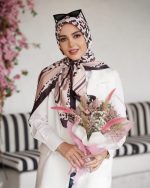 روسری ابریشم مجلسی توییل مدل ملوسک (جامانده)