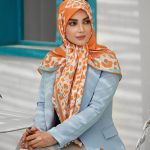 روسری ابریشم مجلسی توییل مدل طراوت (جامانده)