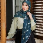 روسری نخی مدل یاراش زمردی