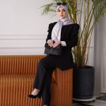 روسری  ابریشم مجلسی توییل مدل نهال طوسی