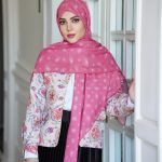 روسری نخی مدل قاصدک صورتی