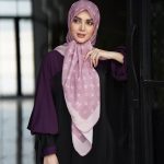 روسری نخی مدل ال وی صورتی