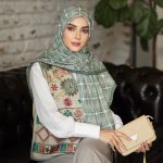 روسری نخی مدل جی وان سبز
