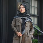 روسری نخی مدل دانتل مشکی