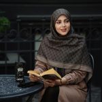 روسری نخی مدل گوچی قهوه ای