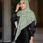 روسری نخی مدل گلبهار سبز