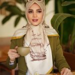 روسری ابریشم مجلسی توییل مدل کشتی