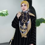 روسری ابریشم مجلسی توییل مدل مهدیس