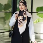 روسری ابریشم مجلسی توییل مدل ساحل