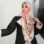 روسری ابریشم مجلسی توییل دلربا صورتی