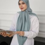 روسری نخی مدل ثنا طوسی سبز