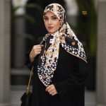روسری ابریشم مجلسی توییل مدل نفیس