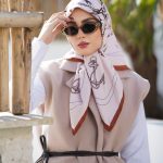 روسری ابریشم مجلسی توییل مدل فرشته