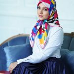 روسری ابریشم مجلسی توییل مدل هرمس رنگی رنگی