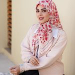 روسری ابریشم مجلسی توییل مدل گلی