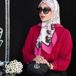 روسری ابریشم مجلسی توییل مدل شهر سرخابی