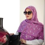 روسری نخی مدل گلبهار بنفش