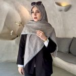 روسری وال نخ طوسی یاسی