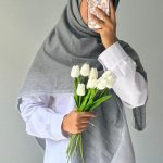 روسری وال نخ طوسی