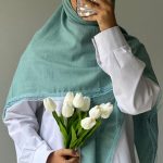 روسری وال نخ آبی دریایی