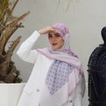 روسری نخی توپ توپی صورتی