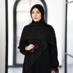 روسری پلیسه مشکی اکلیلی