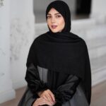 روسری پلیسه نخی مشکی