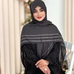 روسری نخی تک رنگ شیک ذغالی