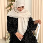 روسری نخی تک رنگ  شیک استخوانی