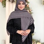 روسری نخی تک رنگ شیک بنفش پر رنگ