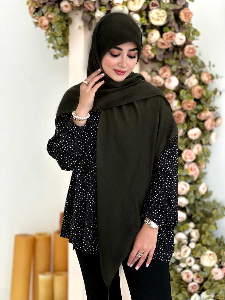 IMG5230_edited_1782727554600 روسری سوپر نخ تک رنگ سبزحنایی - Image 1