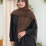 روسری سوپر نخ تک رنگ شکلاتی