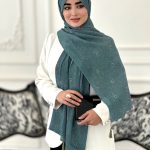 شال طرحدار مجلسی مدل گوچی سبز