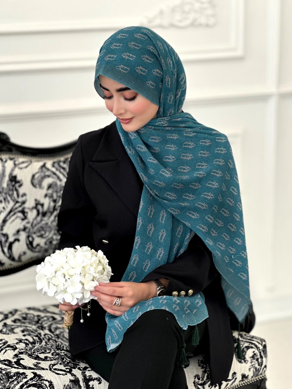 شال طرح دار مجلسی مدل دیور کله غازی - Image 1