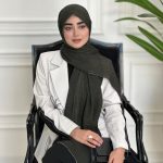 شال طرحدار مجلسی مدل لمه سبز تیره