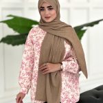 شال طرحدار مجلسی مدل لمه موکا