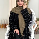 روسری نخ ژاکارد مدل گوچی سبز