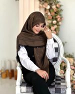 روسری نخ ژاکارد مدل ترمه مسی