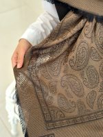 روسری نخ ژاکارد مدل بته جقه مسی - Image 2